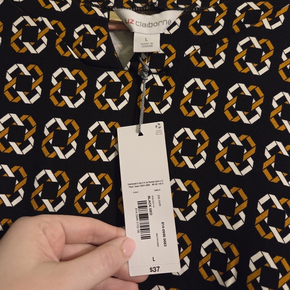 Liz Claiborne Black and Yellow Floral Tunic - Picture 2 of 4